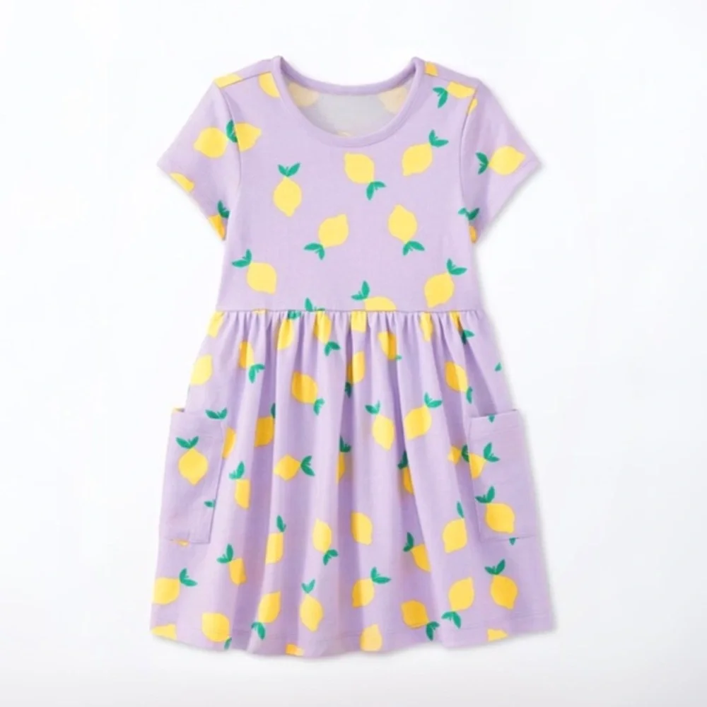 HANNA ANDERSSON GIRLS LEMON PRINT PLAYGROUND DRESS